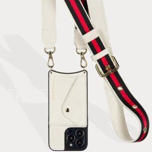 KIMBERLY Adjustable Crossbody Bandolier in Ivory/Gold (12 Pro Max)